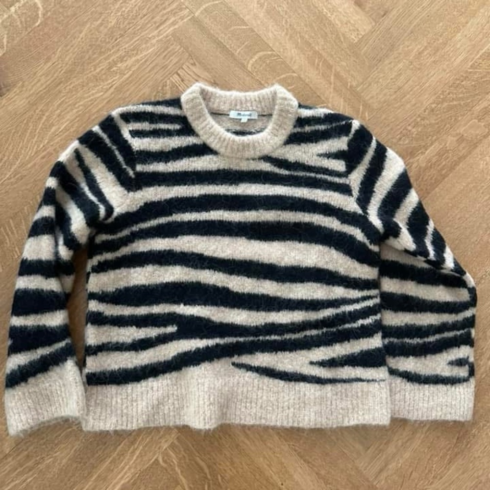 Madewell zebra stripe sweater. Soft and cozy. NWOT